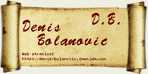 Denis Bolanović vizit kartica
